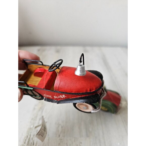 Fire flyer Red Rover metal car fire truck ornament set Xmas tree - Picture 2 of 11